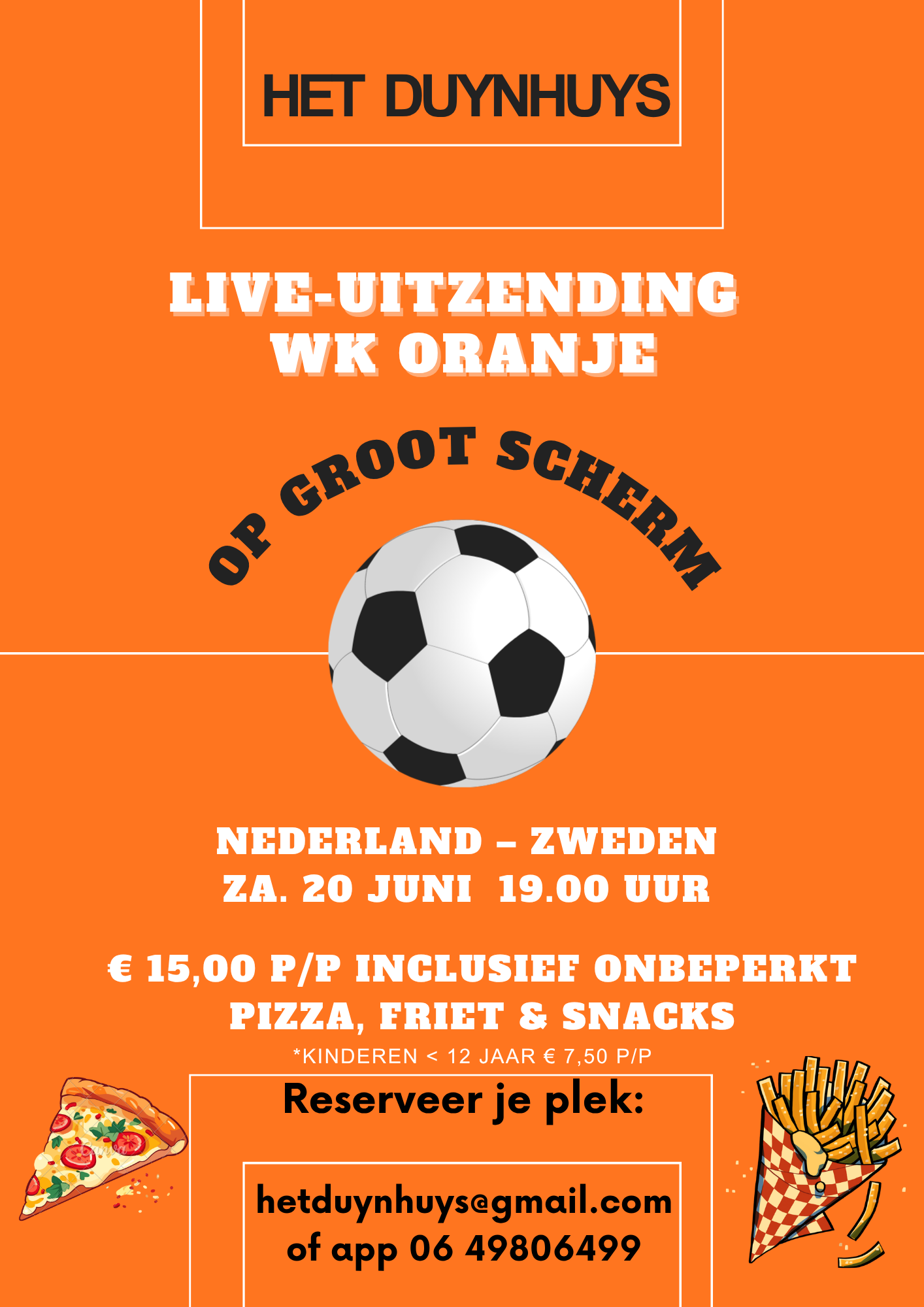 Live uitzending WK Oranje