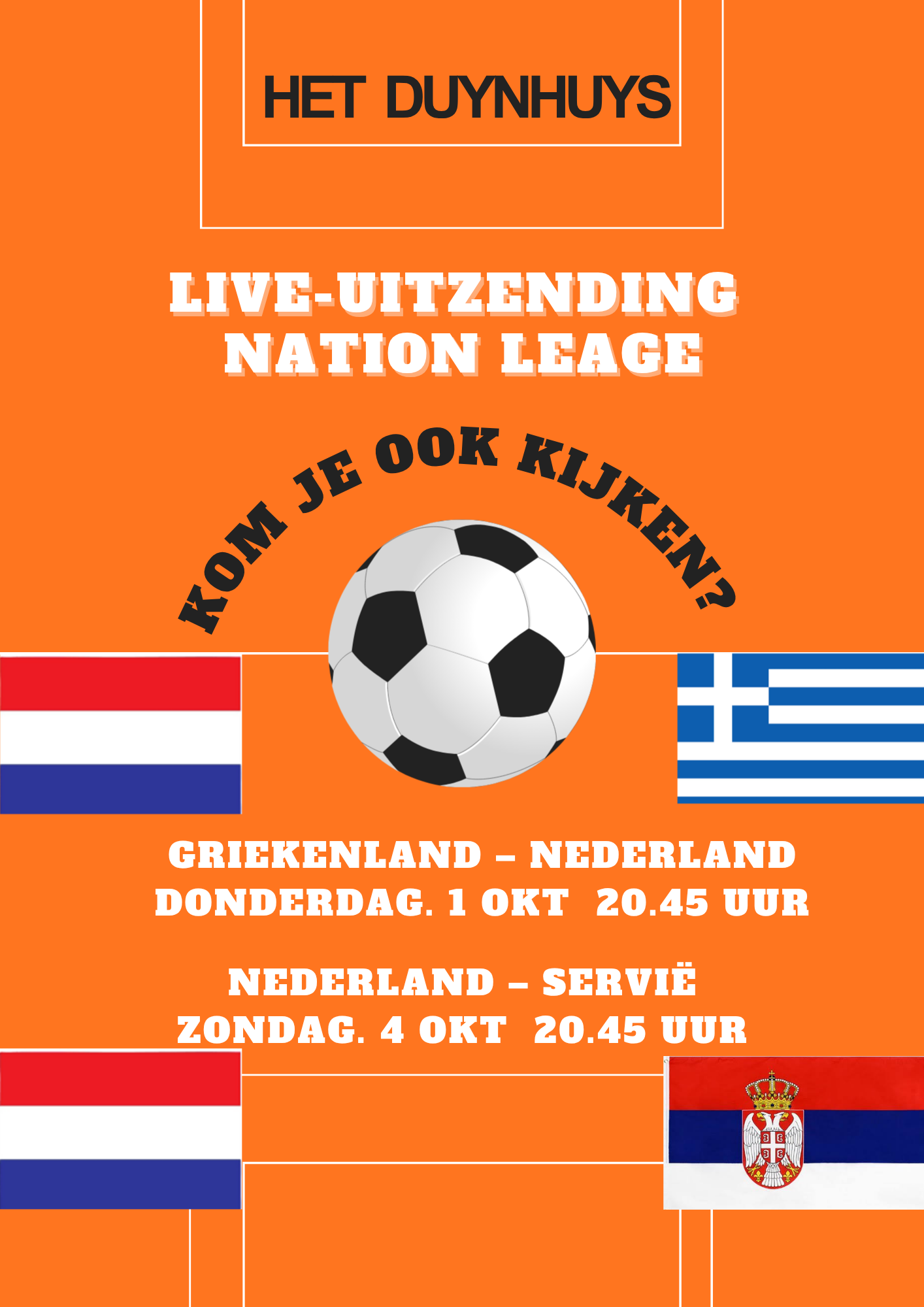 Live uitzending Nation Leage